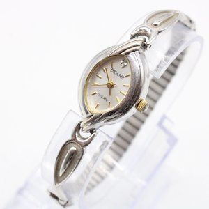 Vintage Embassy Watch Womens Silver Tone Stainless Steel Classic Oval Dial 90's